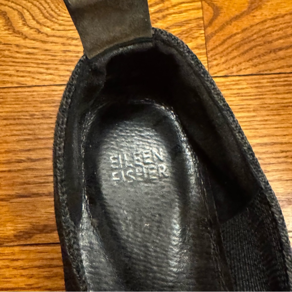 Eileen Fisher Shoes Nova Knit Stretch Loafers Woven Black Chunky Basic Size 10 - Picture 8 of 11